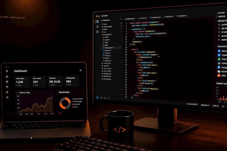 Technical website screen representing an SEO-ready foundation